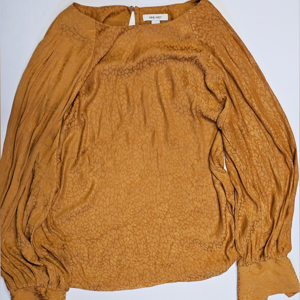Nine west yellow blouse womens medium